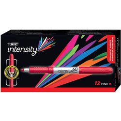 Bic Intensity Permanent Marker Fine Red Box Of 12