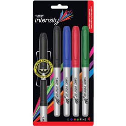 Bic Intensity Permanent Marker Fine Assorted Pack Of 4