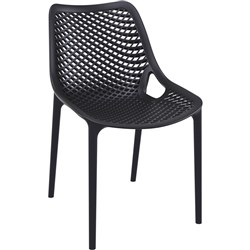 Air Hospitality Cafe Chair Indoor Outdoor Use Stackable Polypropylene Black