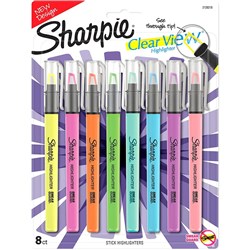 Sharpie Clear View Stick Highlighter Chisel Assorted Pack Of 8