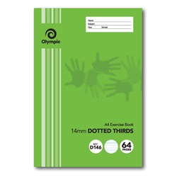 Olympic D146i Exercise Book A4 14mm Dotted Thirds With Red Margin 64 Page
