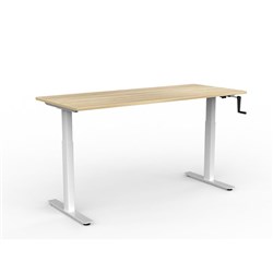 OLG Agile Winder Adjustable Single Sided Desk 1800W x 750D x 680-1130mmH White/New Oak