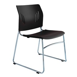 Steelco Ace Chair Sled Base Black Plastic Seat And Back