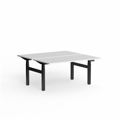 OLG Klass Electric Height Adjust Double Sided Desk 1800W x 1500D x 620-1270mmH Wht/Blk