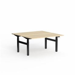 OLG Klass Electric Height Adjust Double Sided Desk 1800W x 1500D x 620-1270mmH Oak/Blk
