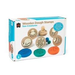 Educational Colours Wooden Dough Stamps Sea Creatures Set Of 6