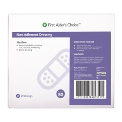 Trafalgar First Aider's Choice Non-Adherent Dressing 10 x 10cm White Box Of 50