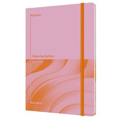 Jumble & Co Believe Become Manifestation Journal Hard Cover A5 Ruled Split 160p Pink