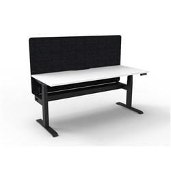 Rapidline Boost+ Workstation + Black Eco Screen + Cable Tray 1800Wx750Dx620-1270mmH Wht/Blk
