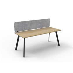 Rapidline Eternity Workstation Single Sided+Grey Eco Screen 1500Wx750Dx730mmH Oak/Black