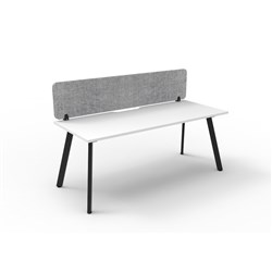 Rapidline Eternity Workstation Single Sided+Grey Eco Screen 1500Wx750Dx730mmH White/Black
