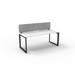 Rapidline Deluxe Infinity Desk Loop Leg Single Sided + Grey Eco Screen 1200Wx730mmH Wht/Bl