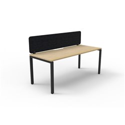Rapidline Deluxe Infinity Desk Profile Leg Single Sided+Black Eco Screen 1500Wx730mmH Oak/Bl