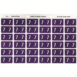 Avery Numeric Coding Label 7 Side Tab 25x38mm Purple Pack Of 180