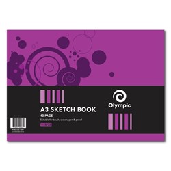 Olympic SP33 Spiral Sketch Book A3 Blank Side Bound 40 Page