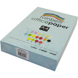 Rainbow Office Copy Paper A4 80gsm Sky Blue Ream of 500