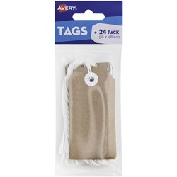 Avery Tag-It Durable Tabs Shipping Tag Size 3 Brown Kraft Pack Of 24