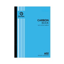 Olympic 602 Carbon Book Duplicate Feint Ruled A4 100 Leaf Blue
