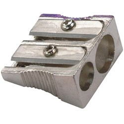 Marbig Pencil Sharpener 2 Hole Metal Silver