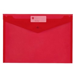 Marbig Doculope Wallet A4 With Button Closure Red