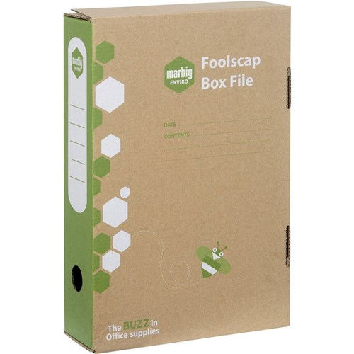 Filing & Storage - Marbig Enviro Standard Box File Foolscap 80mm Spring ...