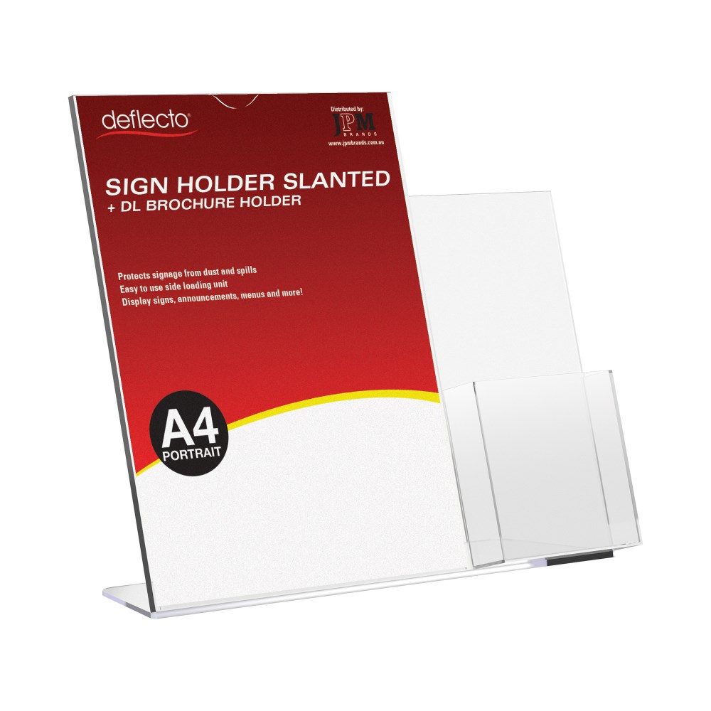 Brochure Holders - Deflecto Sign Holder Slanted A4 Sign Holder With ...